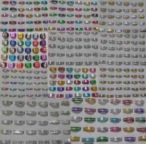 30 Fashion Wholesale Jewelry lots Bulk Mixed Color Aluminum Rings - Picture 1 of 20