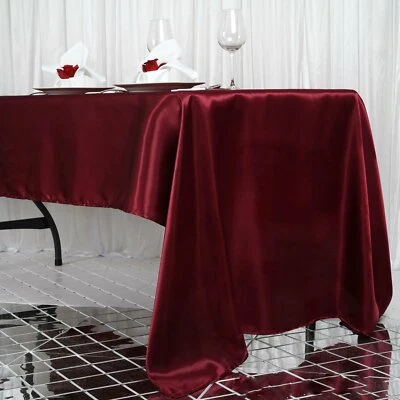 6 pcs 60x126" SATIN Rectangular Tablecloths Wedding Decorations Table Linens - Image 1 of 3