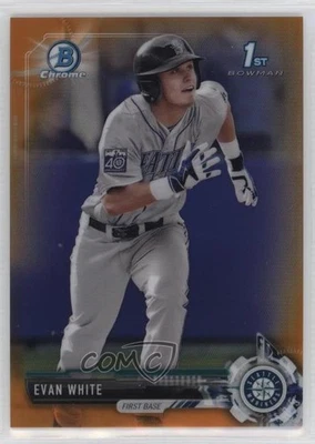 2017 Bowman Draft Chrome Orange Refractor /25 Evan White #BDC-178 - Image 1 of 2