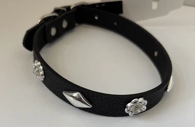 Rolled Leather Dog Collar Pets World Adjustable Collar Black Color L-18 Inches - Image 1 of 4