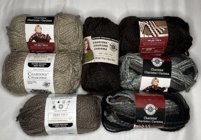 7 Skein Loops & Threads Charisma Bulky #5 Weight Yarn Multi Brown Acrylic Color - Image 1 of 4