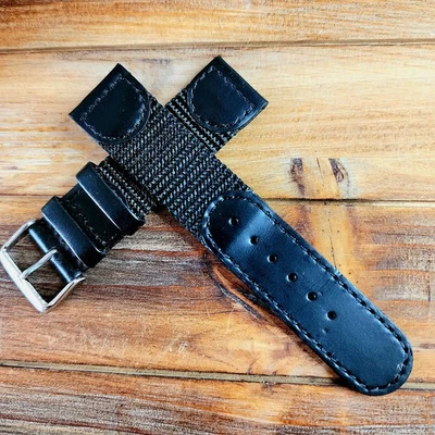 18 19 20 2pc Black Ballistic nylon OEM army NATO military watch band strap USA - Image 1 of 4