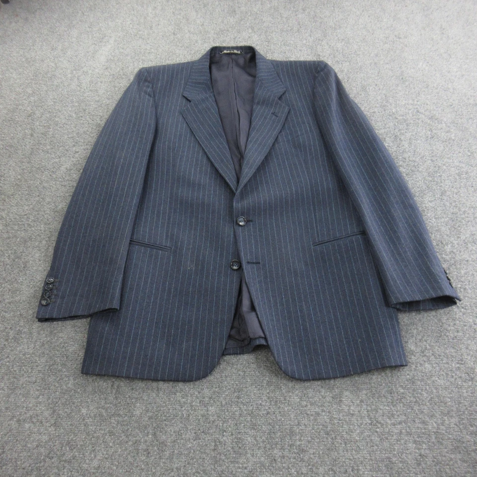 Blazer masculino vintage Mani por Giorgio Armani 41 grande listra cinza Itália anos 90 - Imagem 1 de 4