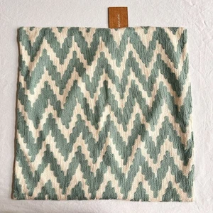 NEW West Elm Blue Chevron Stripe Crewel Pillow Cover 20”X20” - Picture 1 of 5