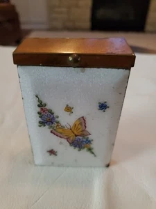 Estuche dispensador de cigarrillos de metal de latón de colección Slyde-Lok MCM mariposa desconocida - Imagen 1 de 6