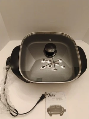 Sartén eléctrica Oster antiadherente sartén salsa wok tapa de vidrio modelo CKSTSKFM12 Foto 1 de 4