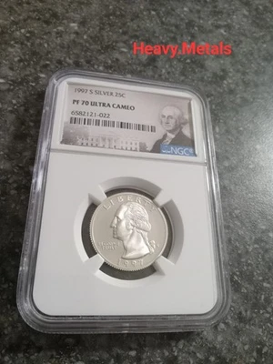 1997-S Washington Silver Proof Quarter PF70 NGC EXCELLENT LOW PRICE!! - Image 1 of 4