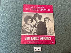 UK RARE JIMI HENDRIX "All Along the Watchtower" 1968 Sheet Music BOB DYLAN-4777 - Bild 1 von 3