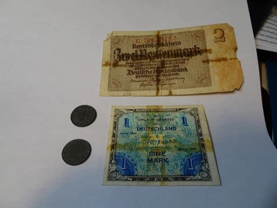 Alemania 10 Reichspfenning 1940 y 1941 con marca Ein y 2 Zweiretenmark Foto 1 de 3