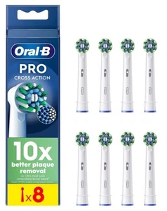 Oral-B PRO CrossAction Electric Toothbrush Heads - 8 Pack WHITE - Picture 1 of 1