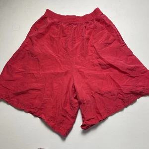 Vintage hoch taillierte rote Seidenshorts Größe Medium  - Bild 1 von 8