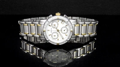 Bulova 98R98 Diamond Chronograph Stainless Steel Two-Tone Ladies Watch $550 - Image 1 of 2