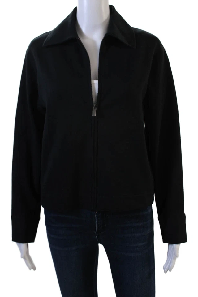 Chaqueta bomber Vince para mujer negra manga larga mezcla de algodón talla XS Foto 1 de 4