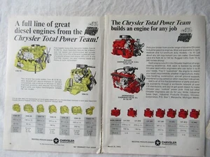 Vintage 1972 Chrysler Engines 2-Page Print AD Advertisement 8x11 - Picture 1 of 1