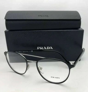 New Classic PRADA Eyeglasses VPR 60T 1AB-1O1 51-20 140 Black & Silver Frames - Picture 1 of 12