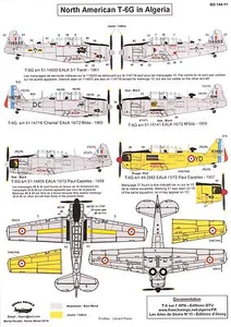Berna Decals 1/144 French NORTH AMERICAN T-6G TEXAN IN ALGERIA 1957-1961 - Picture 1 of 2