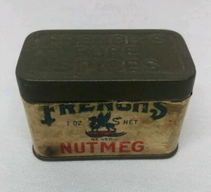 RARE VINTAGE FRENCH'S NUTMEG SPICE TIN 1940s - Foto 1 di 7