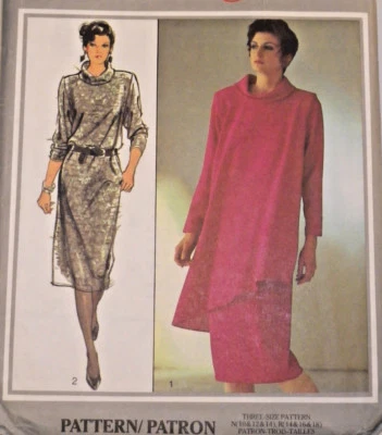 Style-4484 Vintage 80's Pullover Dress Sewing Pattern Size 14-16-18 Complete - Image 1 of 4
