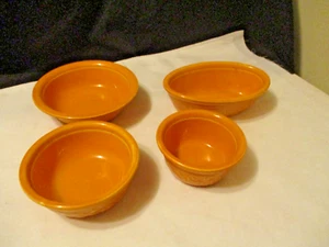 Orange Pottery Oven Serve 4 Piece Bowl Set - Picture 1 of 6