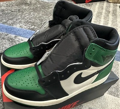 Air Jordan 1 Retro Alto OG Verde Pino 2018 Talla 9.5 Hombres 555088-302 Totalmente Nuevo Foto 1 de 4