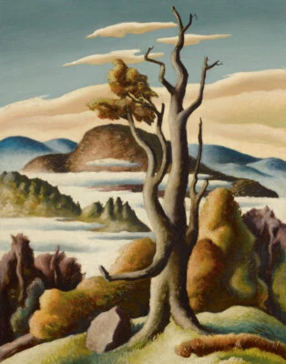 Impresión en lienzo de Thomas Hart Benton The Old Tree Becket Massachusetts #8025 Foto 1 de 4