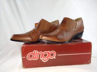 Western DINGO Womens 10M Leather Ankle Boot  Brown Cowboy Style DI 502 NEW