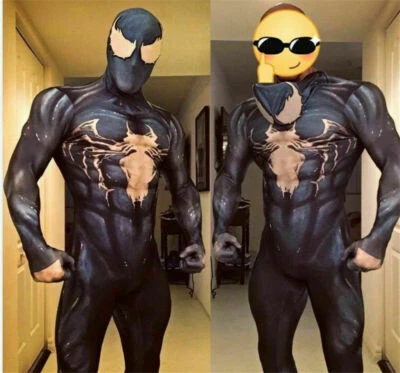 Venom Symbiote Spiderman Disfraz Elegante Juegos con disfraces Zentai Body Adulto Mono Foto 1 de 4