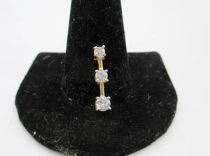 14 KT YELLOW GOLD 0.40 CTW 3 STONE DIAMOND PENDANT SIGNED ZEI - Picture 1 of 6
