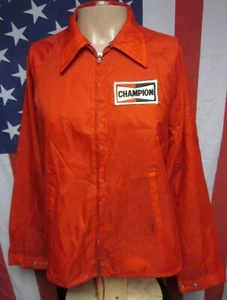 CHAMPION SPARK PLUGS nylon jacket lrg 1970s racing old-school windbreaker patch  - Picture 1 of 4