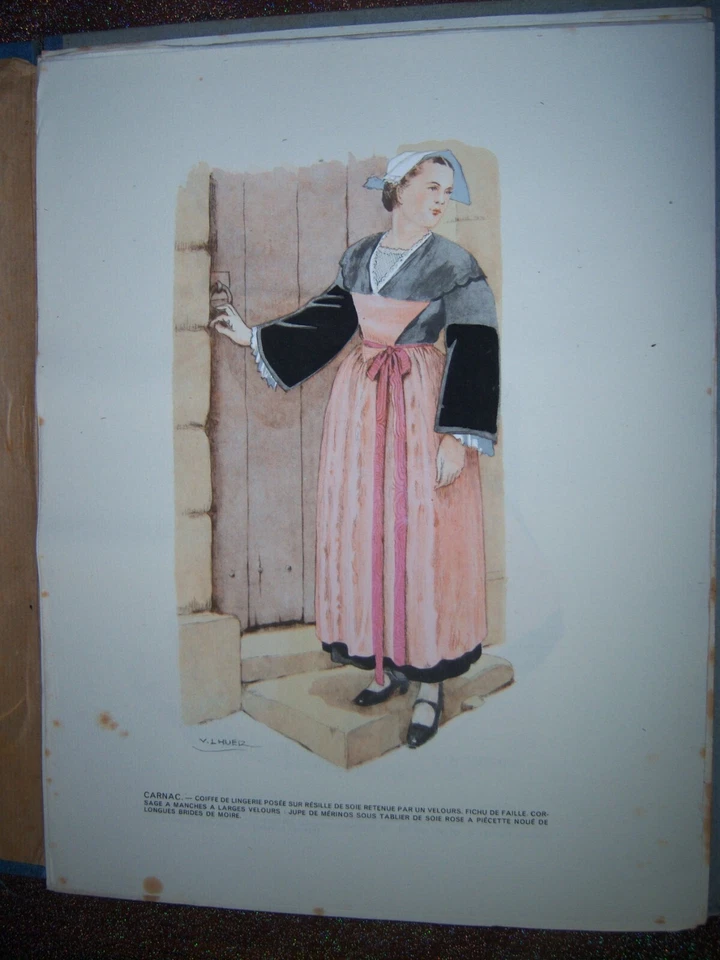 BRETAGNE le costume Breton DESSIN DE LHUER 24 x 32 cm CARNAC - Photo 1/1
