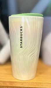 Starbucks Iridescent White Ceramic Cup Mint Swirl Hot Tumbler Tall 12oz Neu 2024 - Bild 1 von 11