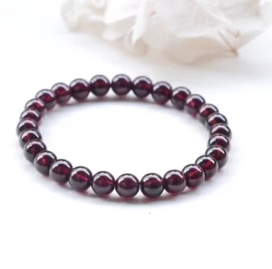 2025HOT!! 5mm Garnet Gemstone Beads Healthy Reiki Women Bracelet Birthstone Gift - Picture 1 of 16