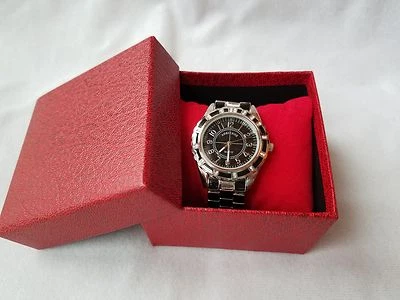 Adrienne Arpel Women's Black and Stainless Watch Rhinestone Bezel - Image 1 of 4