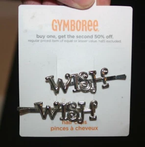 Nuevo Gymboree Girls Fairy Wishes Silver Wish Hair Pin Two-Pack Accesorio para el cabello NWT - Imagen 1 de 3