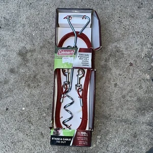 Coleman Stake and Cable Tie Out for Dog Pets Heavy Duty 25 ft NIB - Picture 1 of 7