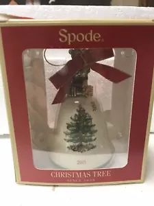 Spode Christmas Tree Teddy Bear Annual Bell Ornament Dated 2015 NIB New Holiday - Picture 1 of 6