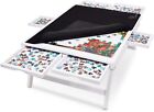 Jumbl 1000 Piece Puzzle Board, 23” x 31” Jigsaw Puzzle Table W/Legs, White