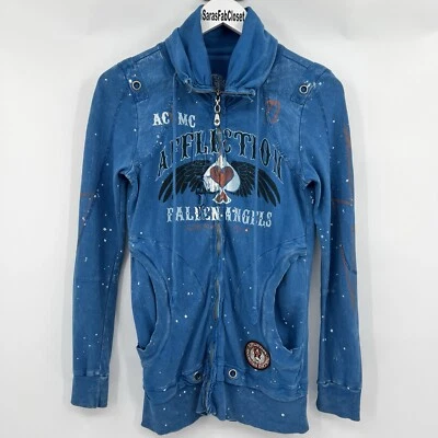Chaqueta con Cremallera Affliction American Customs Azul Fallen Angels Motor Club Talla Pequeña Foto 1 de 4