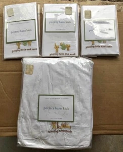 Pottery Barn Kids Vintage Safari Jungle Friends Twin Bedskirt & 3 Standard Shams - Picture 1 of 12