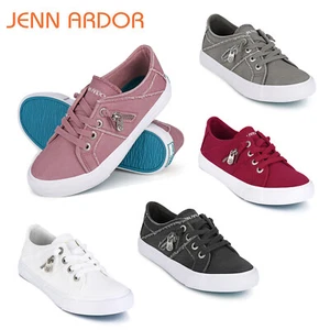 JENN ARDOR Women's Canvas Shoes Slip On Loafers Splicing Sneakers Casual Walking - Picture 1 of 91