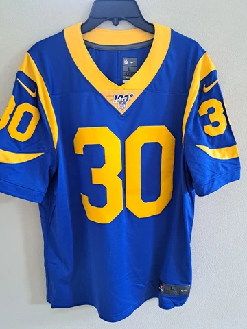 Men's TODD GURLEY Los Angeles Rams Authentic Nike Limited SEWN "100" Logo Jersey Cover