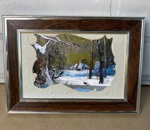 Unique Vintage Musical Christmas Greeting Card, Framed~ Winter Wonderland - Picture 1 of 9