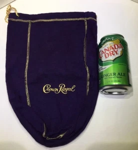 Vintage Crown Royal Advertising Purple Bag 1.75L Felt Gold Drawstring - Picture 1 of 4