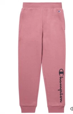 Pantalones deportivos Champion para niñas talla L 14 logotipo rosa relajado brillante mezcla de potencia Foto 1 de 4