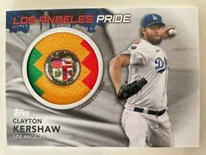 2022 Topps Series 1 Clayton Kershaw Los Angeles City Flag Patch Dodgers - Picture 1 of 2