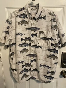Camisa de pesca Columbia para hombre talla L peces manga corta - Imagen 1 de 3