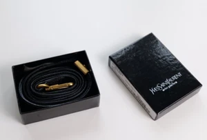 Yves Saint Laurent (YSL) Vintage Black Leather Dog Leash - Picture 1 of 9