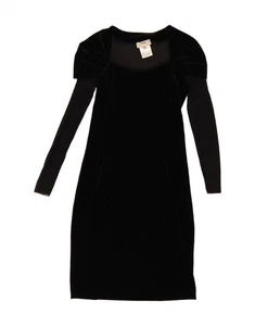 FUZZI Womens Long Sleeve Bodycon Dress IT 46 Large Black Polyester BB16 - Picture 1 of 3