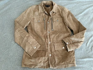 Chaqueta de cuero Michael Kors botón delantero talla mediana - Imagen 1 de 8