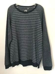 Men's Howe Lightweight Sweatshirt, Gray Striped w/ Side Zip Hem, Size XL - Picture 1 of 9